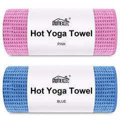 HOMEXCEL Hot Yoga Towels 2 Pack, (26.5″ x 72″) 26.5 x 72 Inch, Blue/Pink