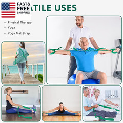 Stretching Strap Yoga Straps for Physical Therapy, 10 Loops Non-Elastic Stretch