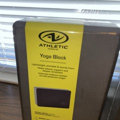 2 Athletic Works Yoga Blocks 9”x 6”x 3” Grey -both NEW SEALED Lightweight Foam
