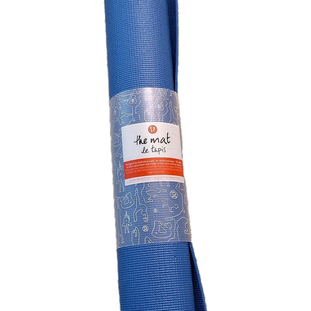 lululemon The Mat Blue Yoga Mat 26 x 71 in 5mm Anti-Microbial Absorbent
