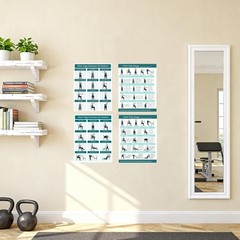 4pcs Chair Yoga Posters for Seniors Easy-to-Follow Charts for Balance & Strength