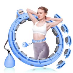 GAOKOWEI Smart Silent Weighted Exercise Infinity Hoop – Patent 30-50″, Blue