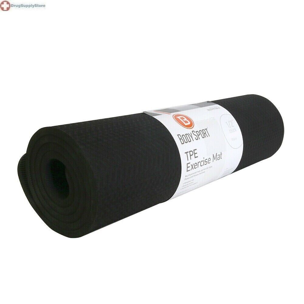 MIL Body Sport Tpe Exercise Mat, 56 Inch, Black