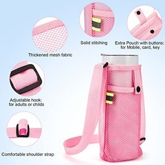 Water Bottle Sling Holder with Adjustable Shoulder 11 x 4 Inch 8 Bright Colors