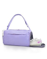 Gym Bag for Women with Shoe Compartment Sports Duffle Bag Men with Wet Purple