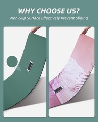 COOLMOON Yoga Mat Non Slip, Anti-Tear 1/4 Thick TPE Mats for HE-GREEN