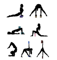 MUNE EVA Yoga Block High Density Black Set of 2 and 1 Blue Yoga Resistance Strap