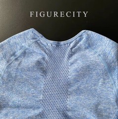 FIGURECITY ATHLETIC TOPS AND BOTTOMS FOR YOGA GREY -BLUE SET