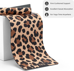 Yoga Mat Leopard Print Yoga Mat 8Mm, Suede & TPE Thick Exercise Mat, Workout Mat