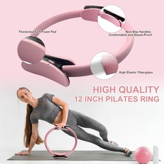Home Pilates fitness equipment set, including Pilates ring and Pilates ball.