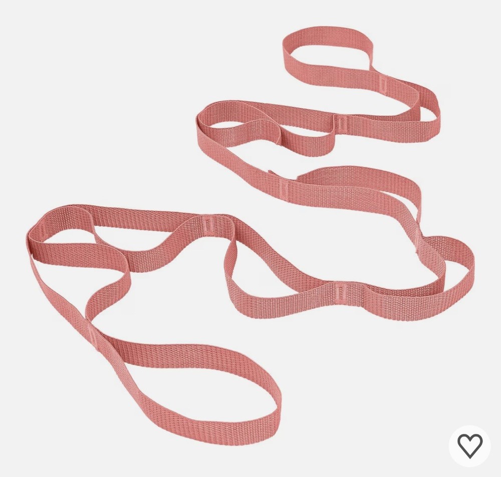 NEW – 10 Loop Non-Elastic Yoga Strap – Pink – Stretching and Therapy