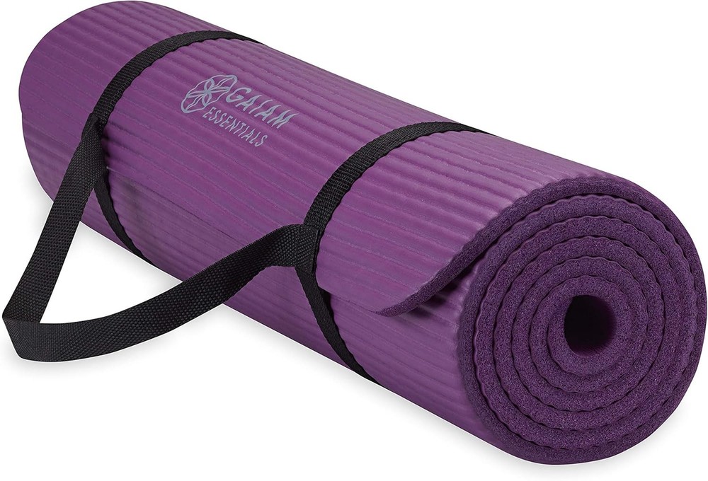 Gaiam Essentials 2/5″ Thick (10mm) Yoga & Pilates, Fitness & Exercise Mat with E