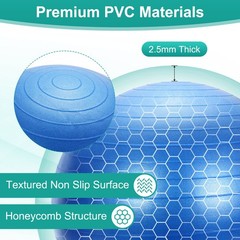 Yoga Ball, Exercise Ball 21.7″ & PVC & Blue Anti-Slip Stability Pilates