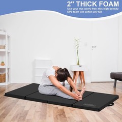 3’x6’x2 Thick Folding Gymnastics Exercise Mat Aerobics Stretching Yoga Mats