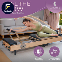 Foldable Pilates Reformer Machine for Home Workouts Wooden Pilates Reformer