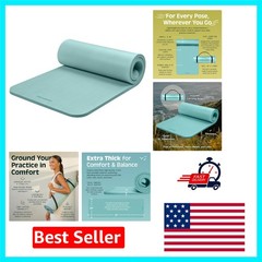 Solana 1-Inch Extra Thick Yoga Mat & Strap – Non-Slip Comfort in Blue Ridge