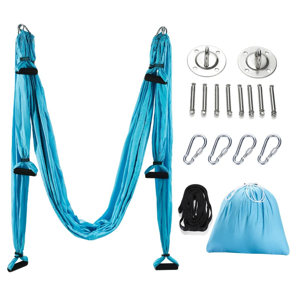 ZELUS Aerial Yoga Swing Sling Strong Yoga Hammock Kit Set Trapeze Inversion E…