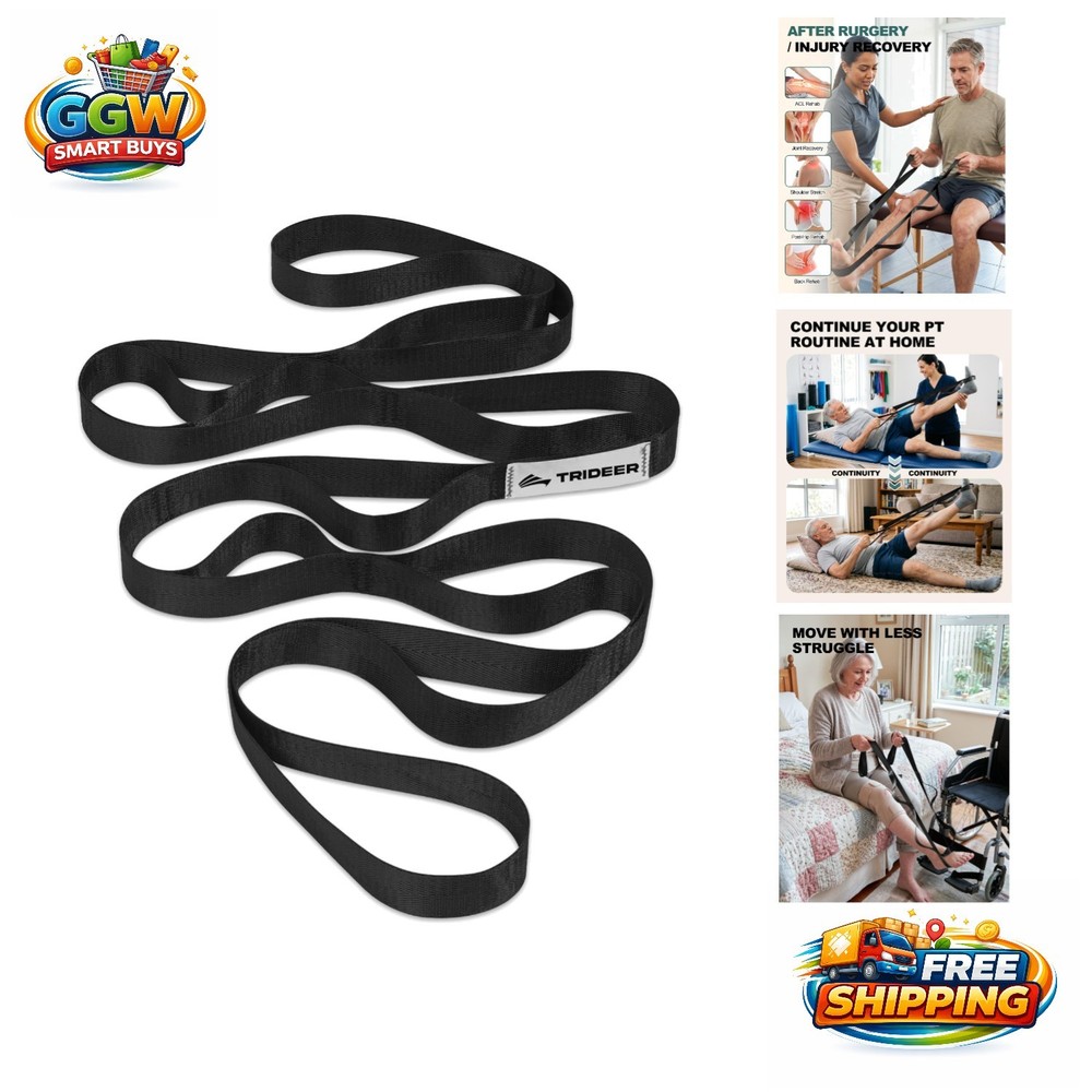 75″ Long Stretching Strap with Loops – Ideal for Yoga, Therapy, and Mobility Aid
