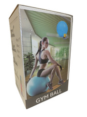 PURPLE 55cm(22in) Exercise YOGA BALL & Pump Anti-Burst Stability Balance Gymball
