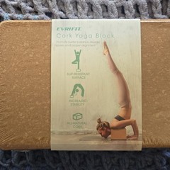 EVRIFIT Natural Cork Yoga Block Non-Slip Increased Stability Brown 1pc