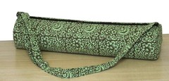 Indian Green Floral Yoga Mat Carrier Bag Mandala Large Shoulder Strap