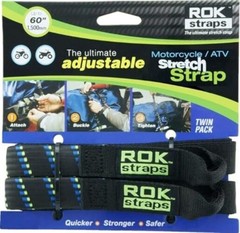 ROK Straps 10001 Adjustable Motorcycle/ATV Stretch Strap Tie-Downs, 60″,