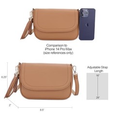 Small Crossbody Bags for Women Trendy Flap Saddle Purses with Tassel Light Tan