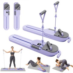 Multifunctional Pilates Reformer with Reps,Kcal & Timer Display,Resistance Bands