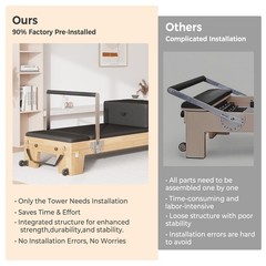 Pilates Reformer for Home Gym Solid Wood Pilates Reformer Machine with Springs