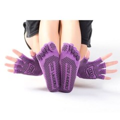 Yoga Non-slip Glove & Sock Set Cotton Sweat-absorbing Sports Five-toed Socks-