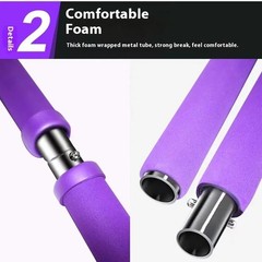 Pilates Bar Stick Resistance Band Home Gym Yoga Squat Toning Exercise Kit