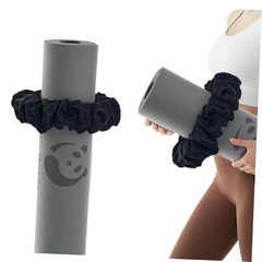Yoga Mat Scrunchie,Style & Cute Mat Holder,Stretchable Velvet Fabric Fit Black