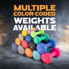 Neoprene Coated Dumbbell Hand Weight Sets of 2 Multiple Weight Options W/ 15