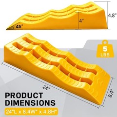 Heavy-Duty 3-Step RV Levelling Ramps – Anti-Skid Camper Blocks – 2 Pack