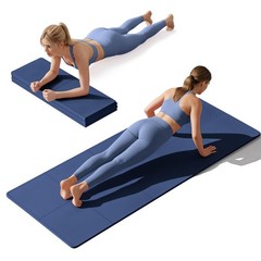 Foldable Yoga Mat Non Slip, Pilates Fitness Mats – 72″ x 24″ x 0.24″ Extra Wi…