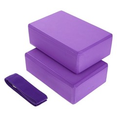 3Pcs Compact Eva Yoga Blocks and Durable Strap Set for Yoga Pilates Workouts