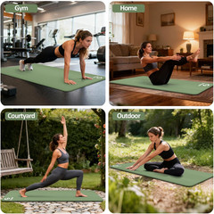 Yoga Mat Non Slip NBR Extra Thick Yoga Mat, 72″L X 32″/24″W X 0.6″/0.4″TH (185Cm