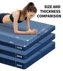 Large Exercise Mat – 15mm/20mm/30mm Thick Yoga Mat | Workout Mat for Fitness,…