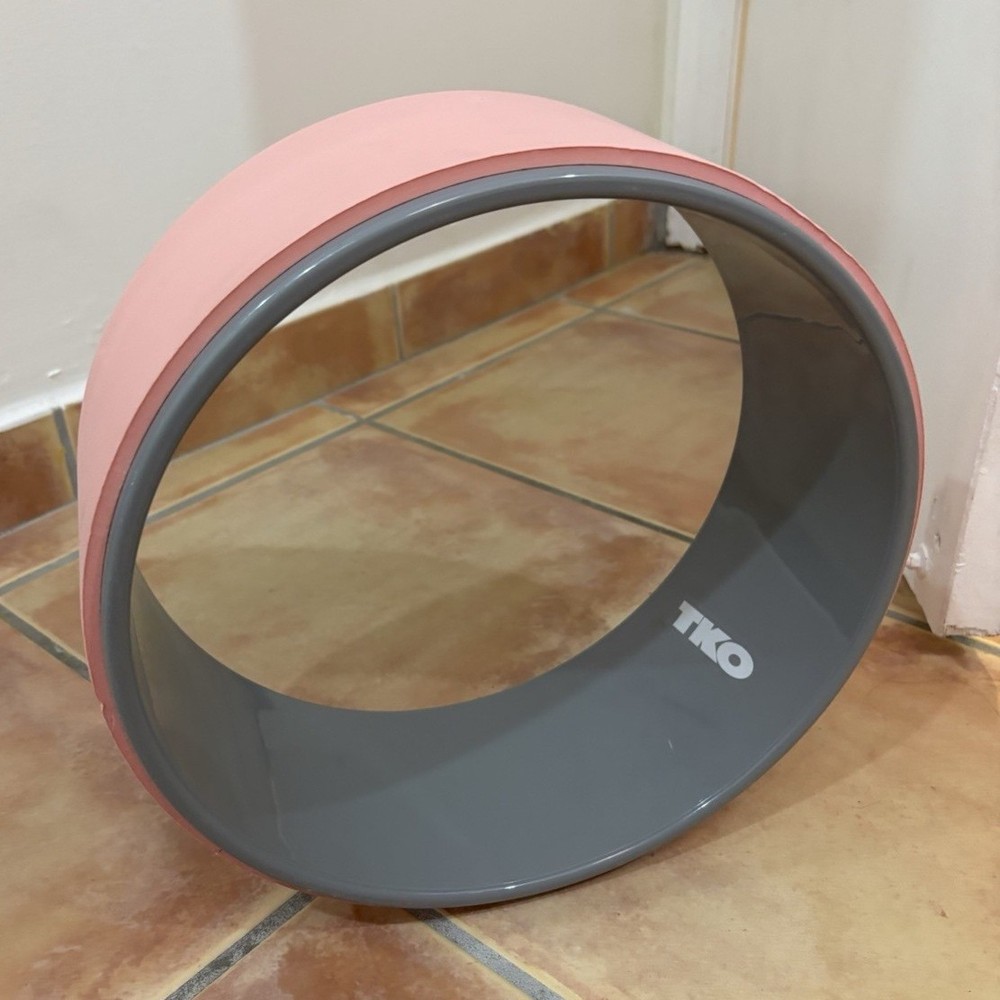 TKO Yoga Wheel Pink Gray Foam Plastic for Yoga Unisex Adults