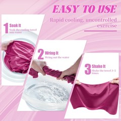 Nemlistey 4 Pack Cooling Towels, Soft 40 x 12 inches, Blue/Green/Pink/Black