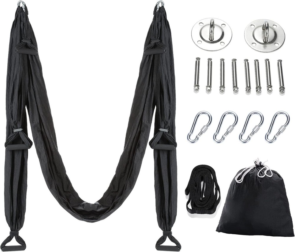 ZELUS Aerial Yoga Swing Sling Strong Yoga Hammock Kit Set Trapeze Inversion E…