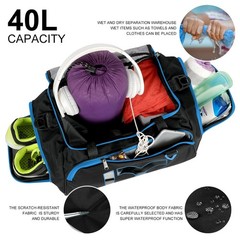 Sports Gym Bag，INOXTO Travel Duffel Bag with Dry Wet Pocket And Shoe Comp