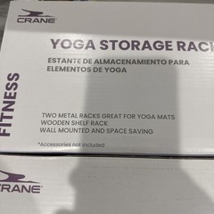 3X Wall Mount Yoga Mat Holder – Metal Storage Rack with Wooden Shelf Rack