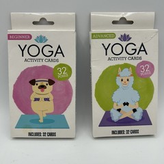 Yoga Activity Cards Beginner & Advanced 32 Poses Each Set (2 Sets)