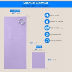 GoSweat Non-Slip Hot Yoga Towel with Super-Absorbent Soft Suede Microfiber in…