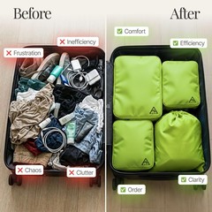 4-Piece Luxury Compression Packing Cubes & Bags for Travel – Maximize Spac