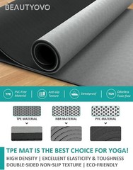 Gripped 1/3 Inch Thick Yoga Mat with Strap – Comfort & Stability for Workouts