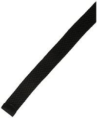 Perry Men’s Woven Belt with Stretch Leather-Trim Fabric Small Black