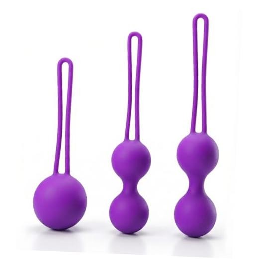 Kegel Ball 3 pcs Set for Women, Ben Wall Ball Massage Weight Exercise Purple