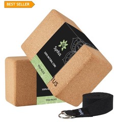 Cork Yoga Block Set with 8FT Yoga Strap: Perfect for Stability & Flexibility